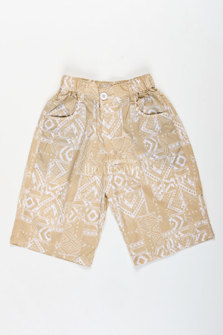 The Nesavu Boys Shorts Boys Digital Printed Shorts in Yellow Cotton Blend with Lightweight Feel and Stylish Fit Nesavu 26 (6Y) / Yellow BWS022AB-26 Nesavu Yellow Boys Digital Printed Cotton Shorts Lightweight Comfort Playful Design