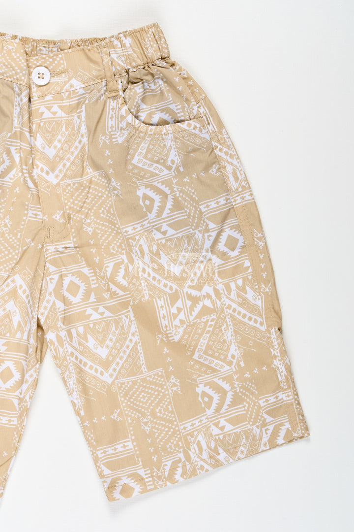 The Nesavu Boys Shorts Boys Digital Printed Shorts in Yellow Cotton Blend with Lightweight Feel and Stylish Fit Nesavu Nesavu Yellow Boys Digital Printed Cotton Shorts Lightweight Comfort Playful Design