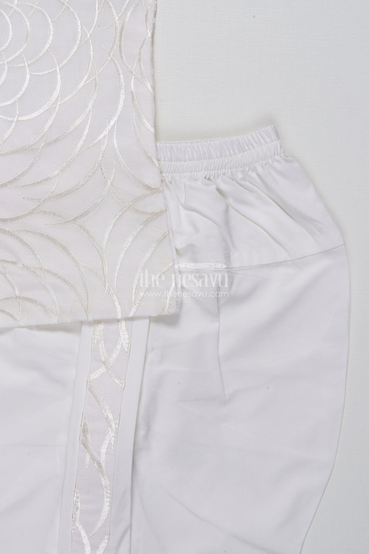 The Nesavu Boys Dothi Set Boys Dothi Set with Mirror and Sequence Embroidery Ethnic Festive Wear Nesavu Nesavu Boys Dothi Set Mirror Sequence Embroidery Festive Outfit