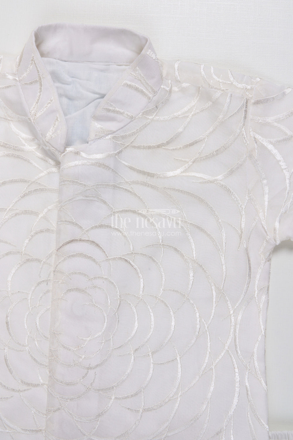 The Nesavu Boys Dothi Set Boys Dothi Set with Mirror and Sequence Embroidery Ethnic Festive Wear Nesavu Nesavu Boys Dothi Set Mirror Sequence Embroidery Festive Outfit