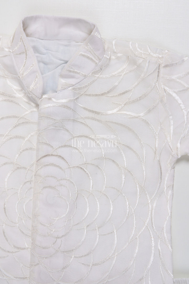 The Nesavu Boys Dothi Set Boys Dothi Set with Mirror and Sequence Embroidery Ethnic Festive Wear Nesavu Nesavu Boys Dothi Set Mirror Sequence Embroidery Festive Outfit