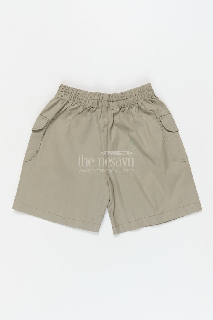 The Nesavu Boys Shorts Boys Elastic Waist Cotton Shorts with Flap Pockets for Everyday Comfort Nesavu 16 (1Y) / Green / Cotton BWS072A-16 Nesavu boys cotton shorts with elastic waist and flap pockets – great for school and summer play