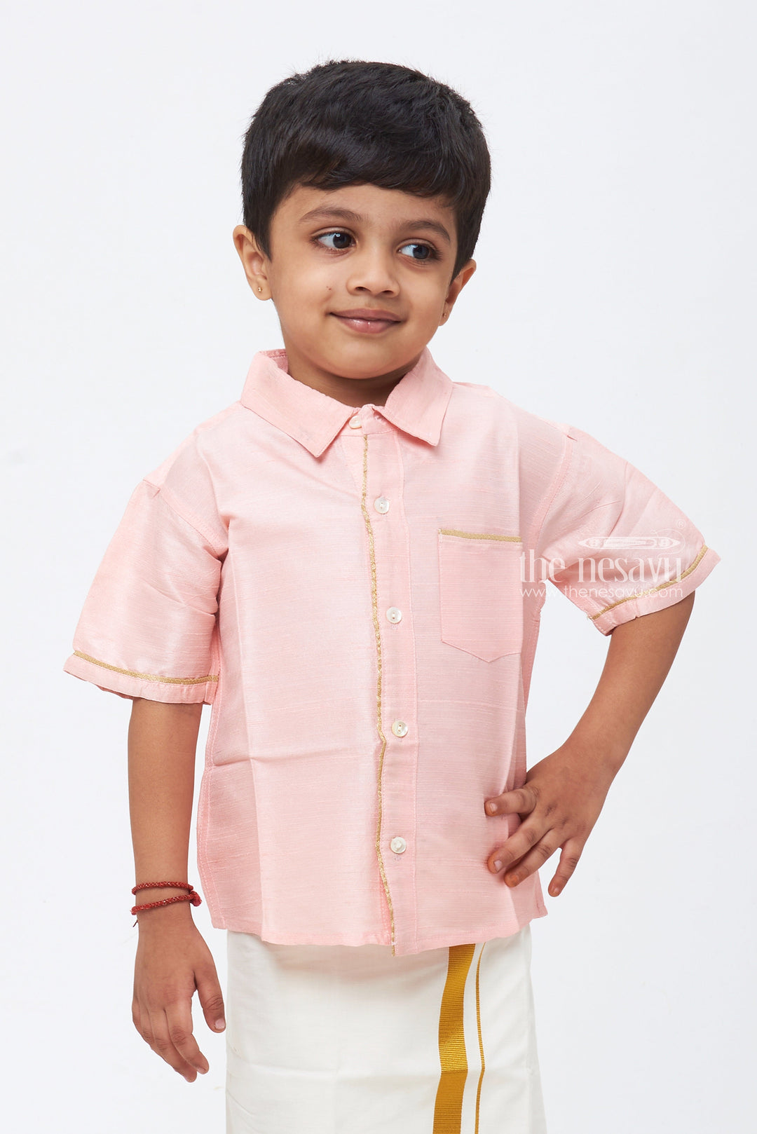 The Nesavu Boys Silk Shirt Boys Elegant Pink Silk Shirt: A Whisper of Timeless Elegance Nesavu Boys Radiant Pink Silk Shirt: Embrace the Gentle Allure of Dawn | The Nesavu