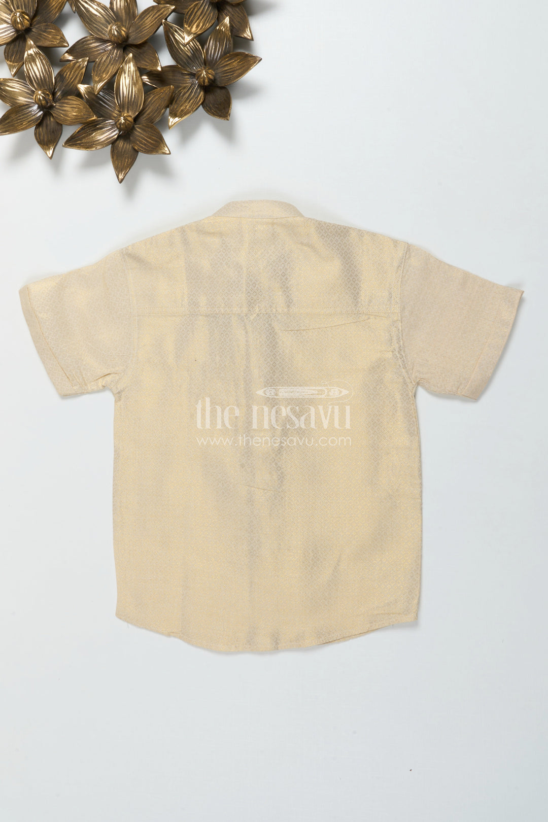 The Nesavu Boys Silk Shirt Boys Embossed Silk Shirt for Weddings and Traditional Occasions Nesavu Nesavu boys embossed tissue silk shirt for weddings and festive traditional functions