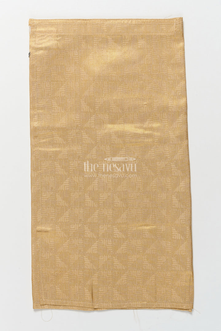 The Nesavu Boys Vesti Boys Embossed Vesti for Poojas and Cultural Family Events Nesavu 16 (1Y) / Gold D034C-16 Nesavu boys tissue vesti all-over embossed pattern poojas family celebrations