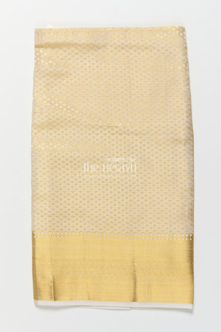 The Nesavu Boys Vesti Boys Embossed Vesti for Traditional Weddings and Poojas Nesavu Nesavu boys tissue vesti embossed design zari border weddings religious ceremonies