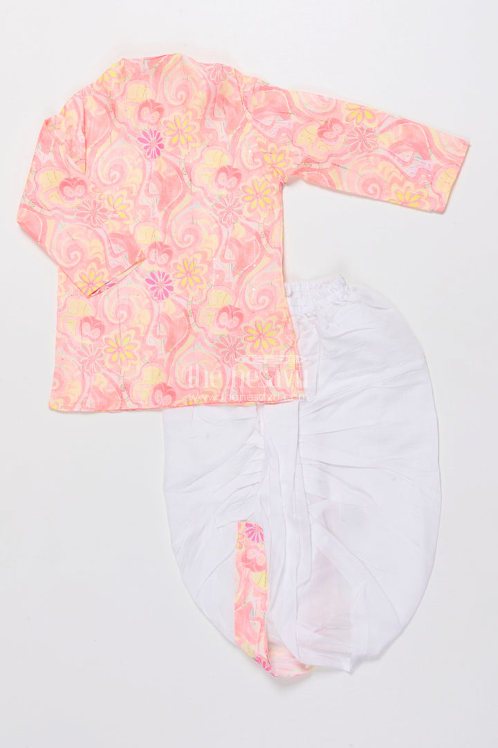 The Nesavu Boys Dothi Set Boys Embroidered Dhoti Kurta Set for Wedding Functions and Cultural Festivities Nesavu Nesavu boys embroidered silk blend dhoti kurta set festive ethnic wear weddings traditional celebrations