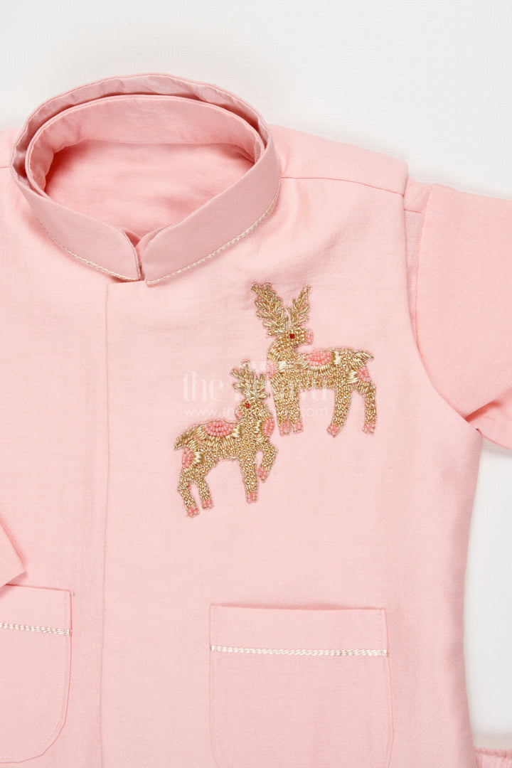 The Nesavu Boys Jacket Sets Boys Embroidered Jacket Kurta Set for Weddings and Festive Functions Nesavu Nesavu boys embroidered jacket kurta set weddings receptions ethnic family events