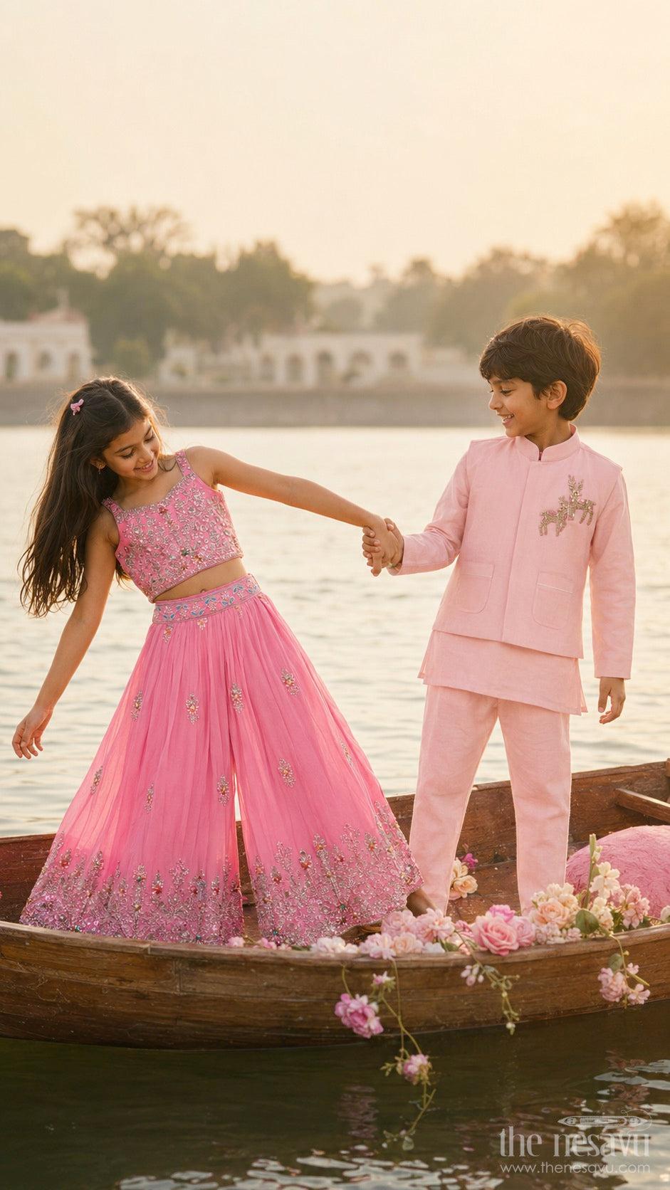 The Nesavu Boys Jacket Sets Boys Embroidered Jacket Kurta Set for Weddings and Festive Functions Nesavu Nesavu boys embroidered jacket kurta set weddings receptions ethnic family events