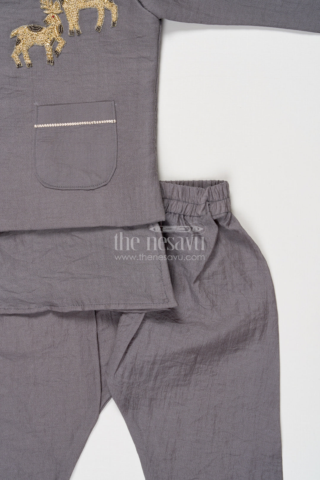 The Nesavu Boys Jacket Sets Boys Embroidered Jacket Set for Formal Functions and Ethnic Days Nesavu Nesavu boys embroidered jacket kurta set formal events traditional school functions