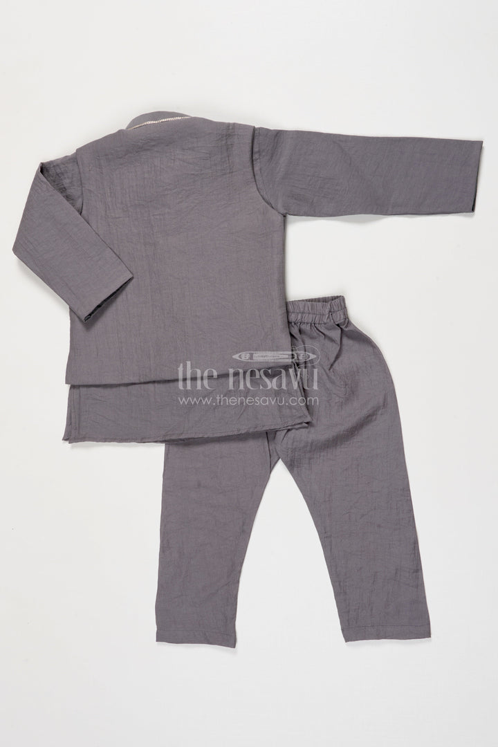 The Nesavu Boys Jacket Sets Boys Embroidered Jacket Set for Formal Functions and Ethnic Days Nesavu Nesavu boys embroidered jacket kurta set formal events traditional school functions