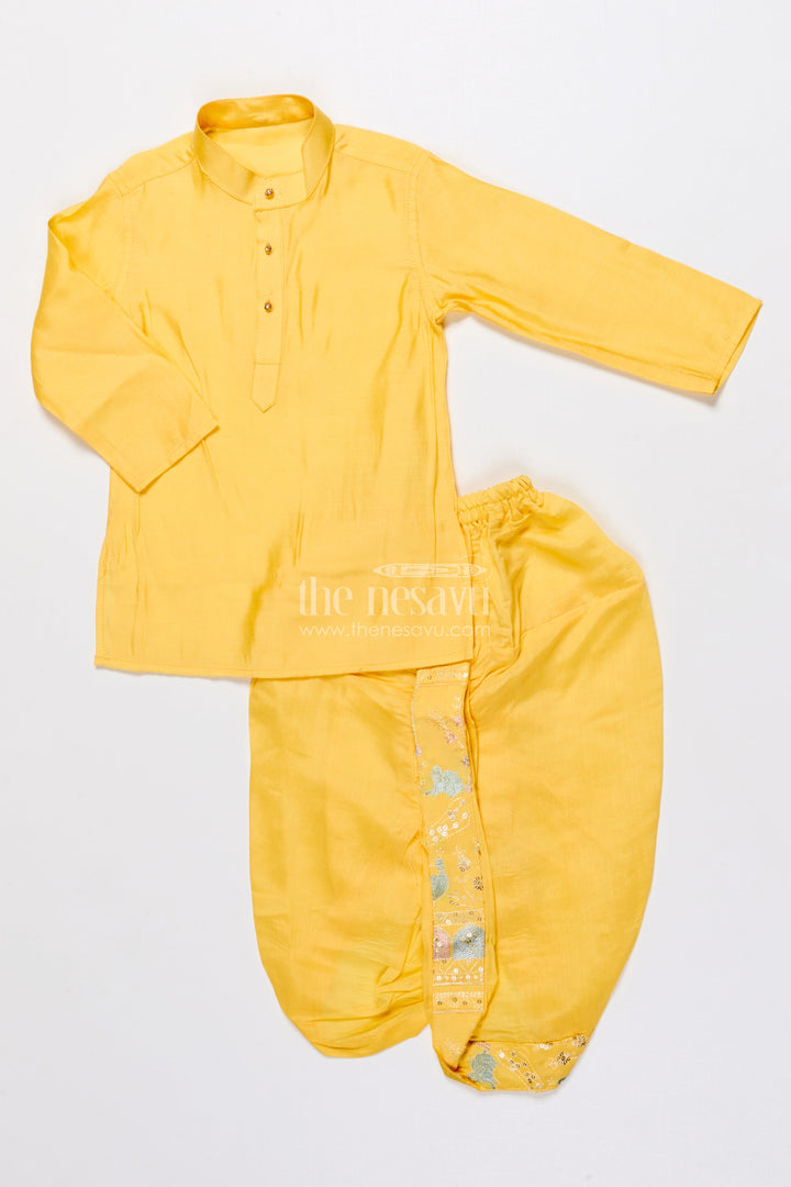 The Nesavu Boys Jacket Sets Boys Embroidered Jacket Set for Traditional Events and Festive Parties Nesavu Nesavu boys embroidered jacket kurta set silk blend ideal weddings pujas ethnic functions