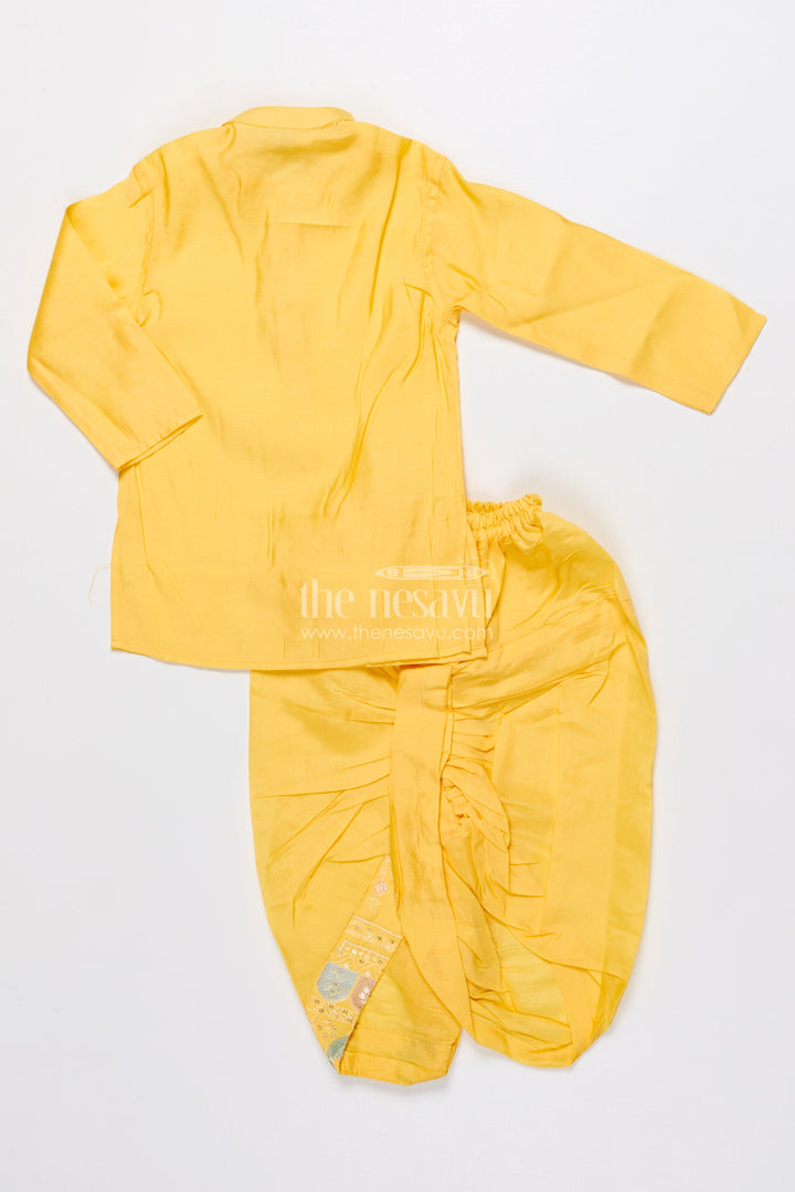 The Nesavu Boys Jacket Sets Boys Embroidered Jacket Set for Traditional Events and Festive Parties Nesavu Nesavu boys embroidered jacket kurta set silk blend ideal weddings pujas ethnic functions