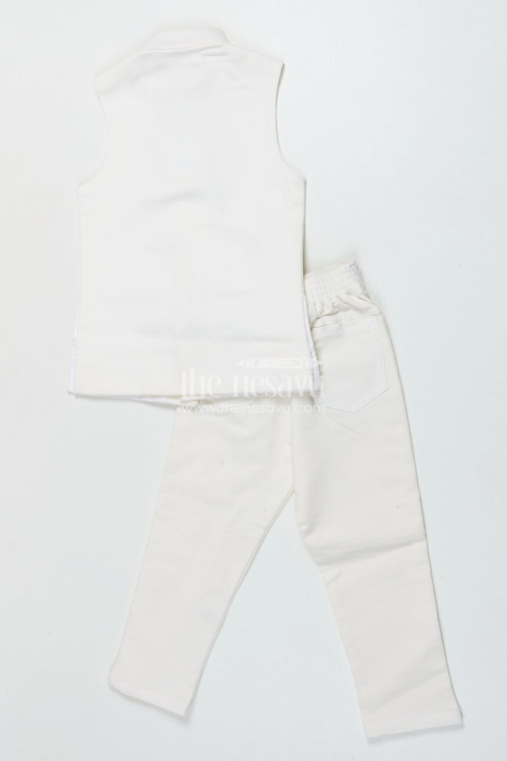 The Nesavu Boys Jacket Sets Boys Embroidered Jacket Set for Wedding and Festive Events Nesavu Nesavu boys velvet embroidered jacket set weddings traditional family functions