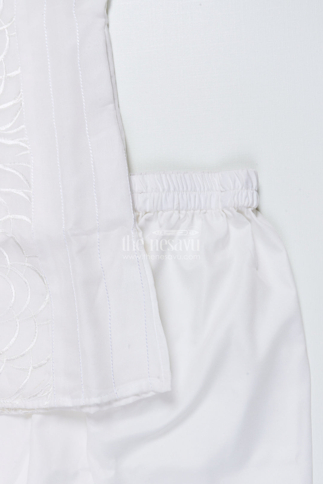 The Nesavu Boys Kurtha Set Boys Embroidered Kurta Set for Traditional Events and Temple Visits Nesavu Nesavu boys cotton embroidered kurta set temple visits traditional family gatherings