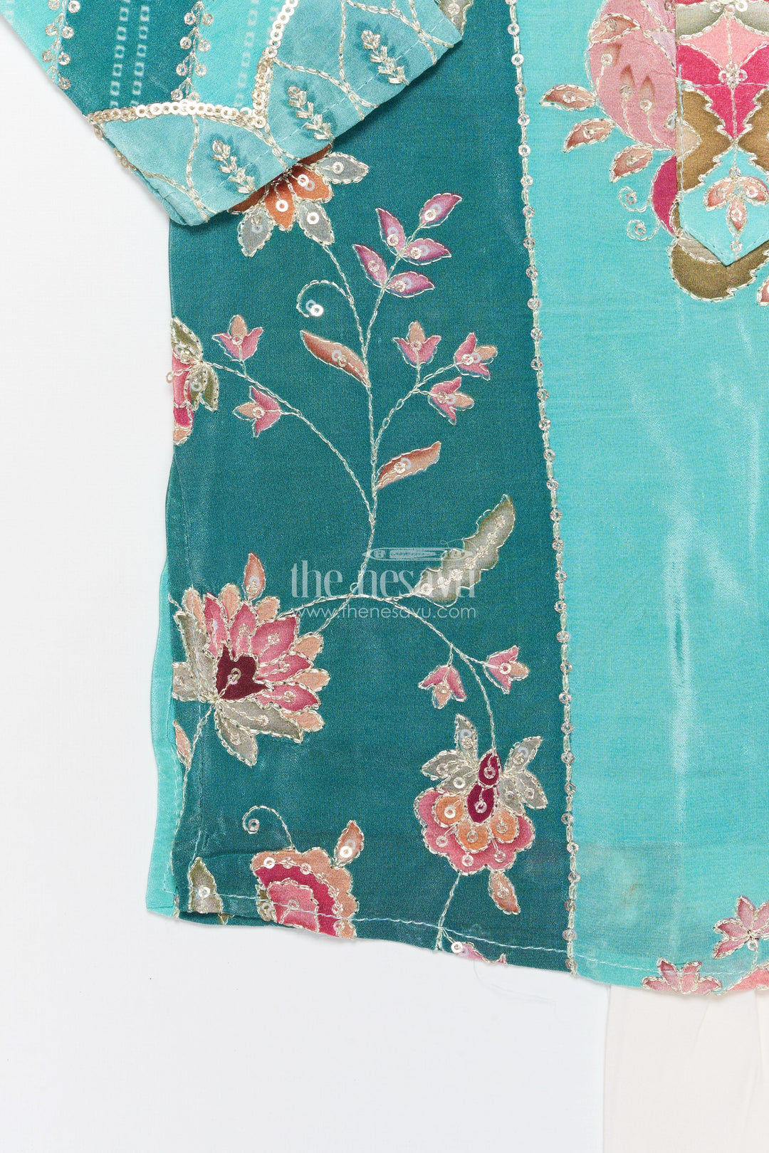 The Nesavu Boys Kurtha Set Boys Embroidered Kurta Set with Sequin Detailing for Weddings and Festive Occasions Nesavu Nesavu boys embroidered kurta set sequin detailing festive functions weddings