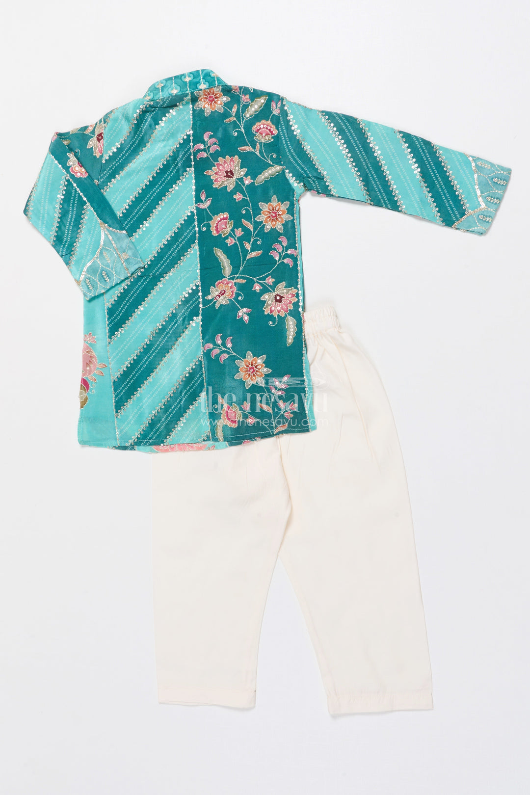 The Nesavu Boys Kurtha Set Boys Embroidered Kurta Set with Sequin Detailing for Weddings and Festive Occasions Nesavu Nesavu boys embroidered kurta set sequin detailing festive functions weddings