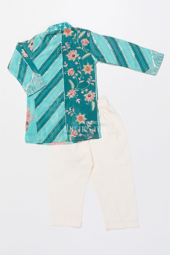 The Nesavu Boys Kurtha Set Boys Embroidered Kurta Set with Sequin Detailing for Weddings and Festive Occasions Nesavu Nesavu boys embroidered kurta set sequin detailing festive functions weddings