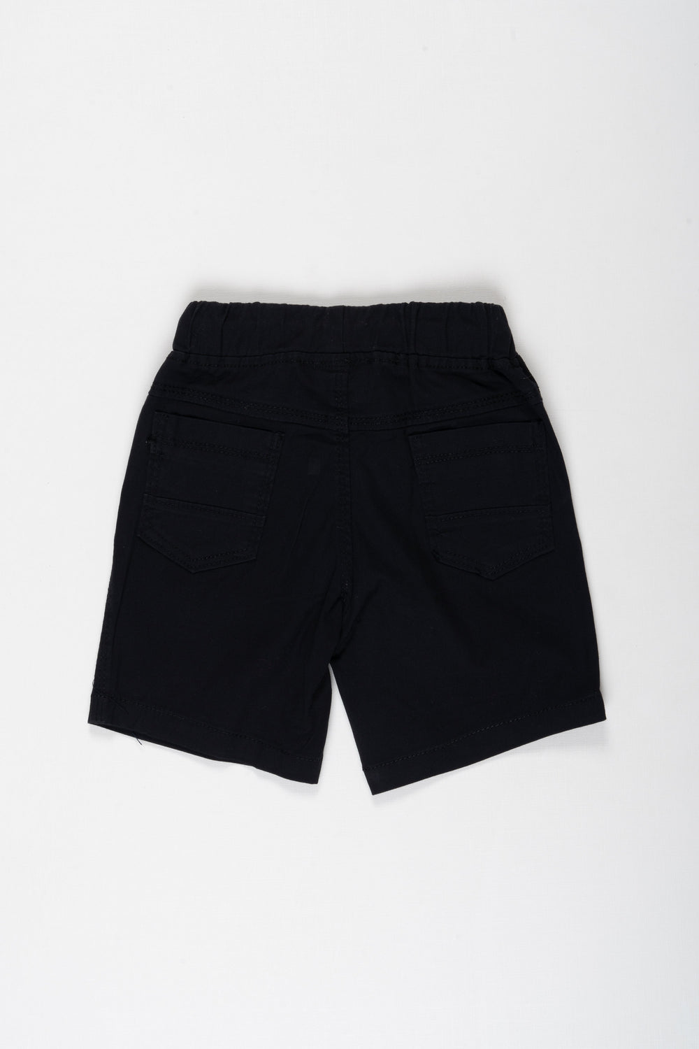 The Nesavu Boys Shorts Boys Essential Black Athletic Shorts with Embroidered Emblem Nesavu Boys Black Sports Shorts | Comfort Fit with Stylish Detail | The Nesavu