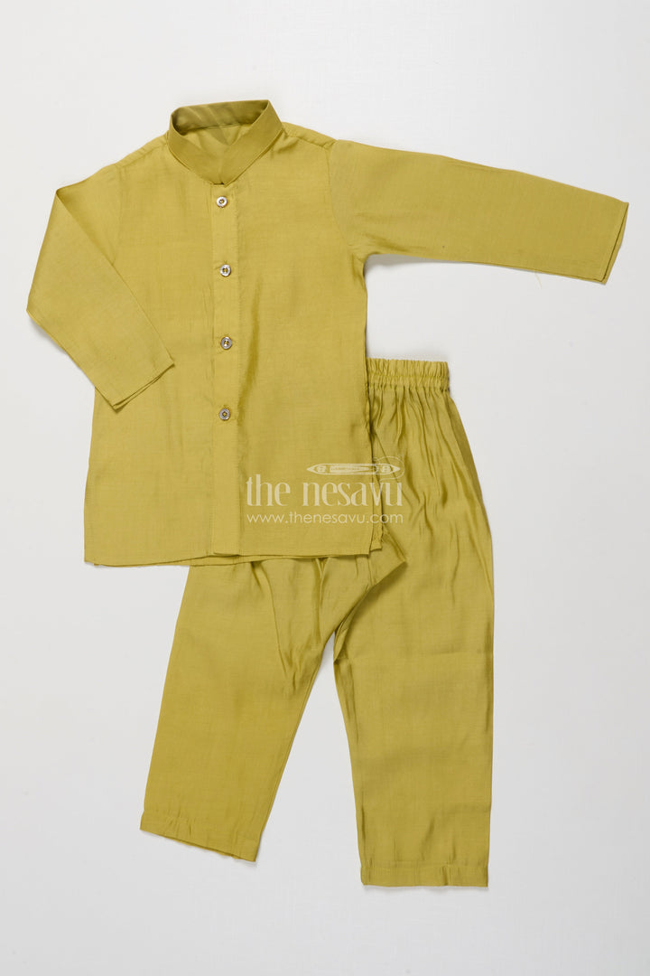 The Nesavu Boys Jacket Sets Boys Ethnic Jacket Kurta Set for Weddings and Festive Events Nesavu Nesavu boys ethnic silk blend jacket kurta set embroidery perfect weddings traditional occasions