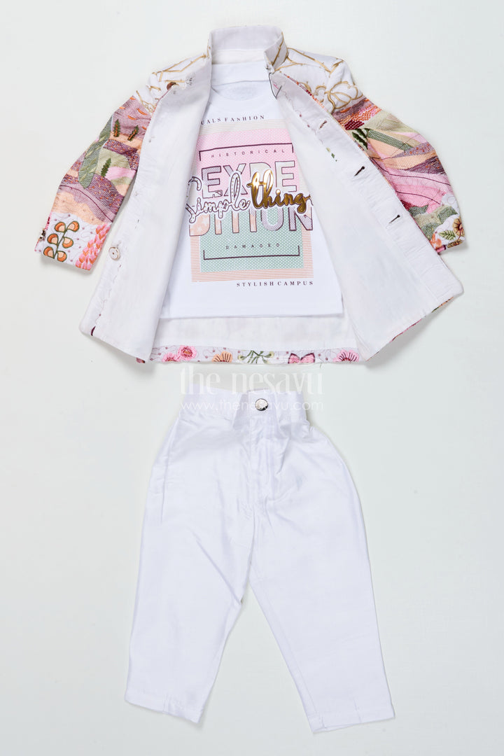 The Nesavu Boys Jacket Sets Boys Ethnic Jacket Set for Cultural Events and Functions Nesavu Nesavu boys ethnic jacket set silk blend designer embroidery festive occasions