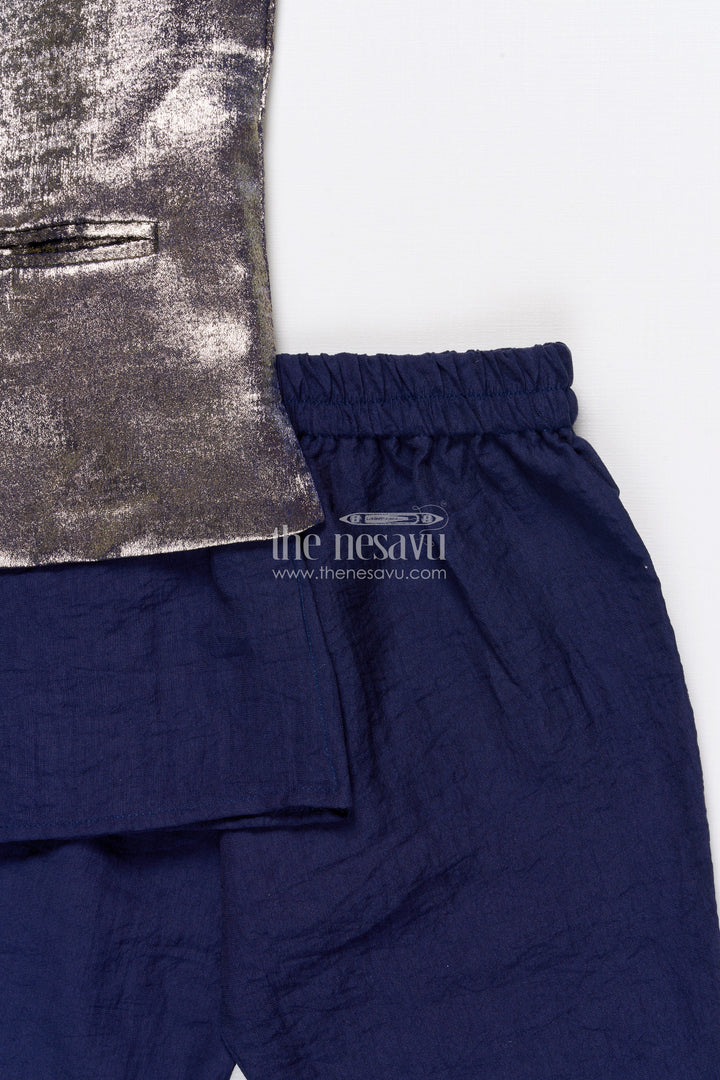 The Nesavu Boys Jacket Sets Boys Ethnic Jacket Set for Festive Occasions and Weddings Nesavu Nesavu boys ethnic jacket kurta set silk blend weddings festive functions