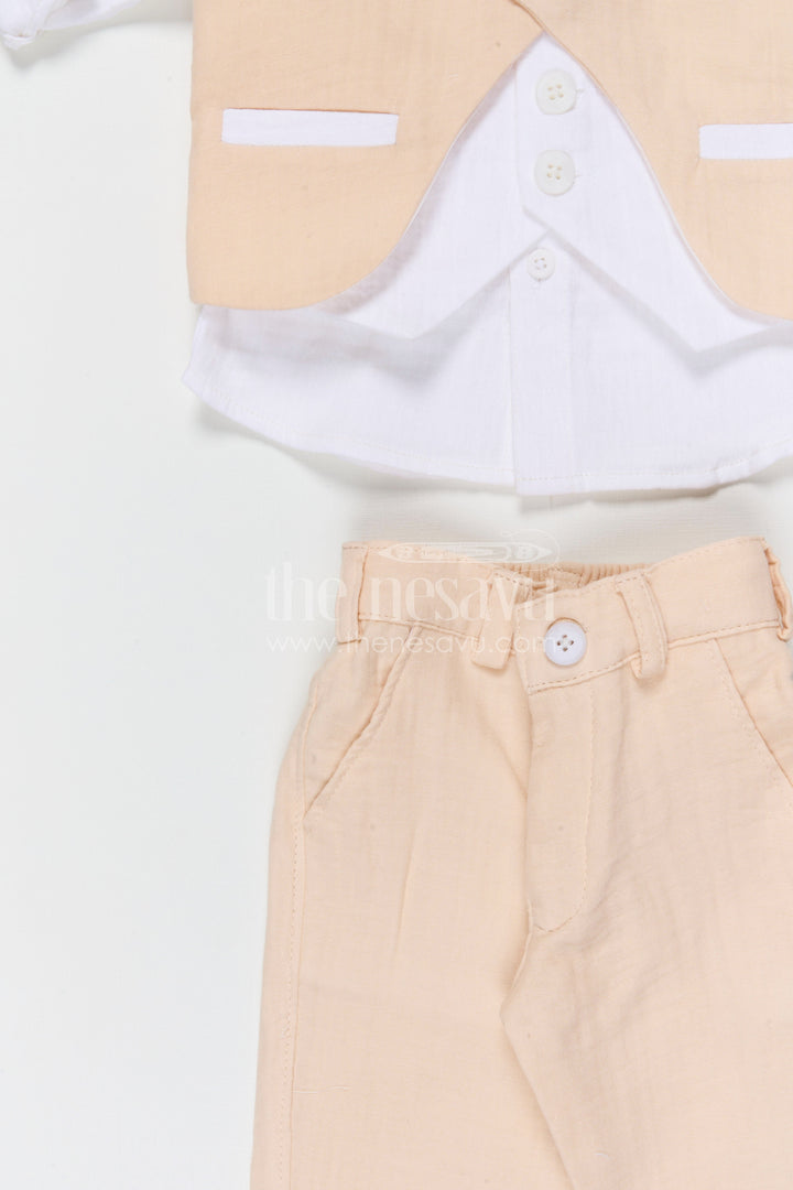 The Nesavu Boys Jacket Sets Boys Ethnic Jacket Set for Weddings and Cultural Family Functions Nesavu Nesavu boys muslin cotton ethnic jacket set for weddings festive events and cultural celebrations