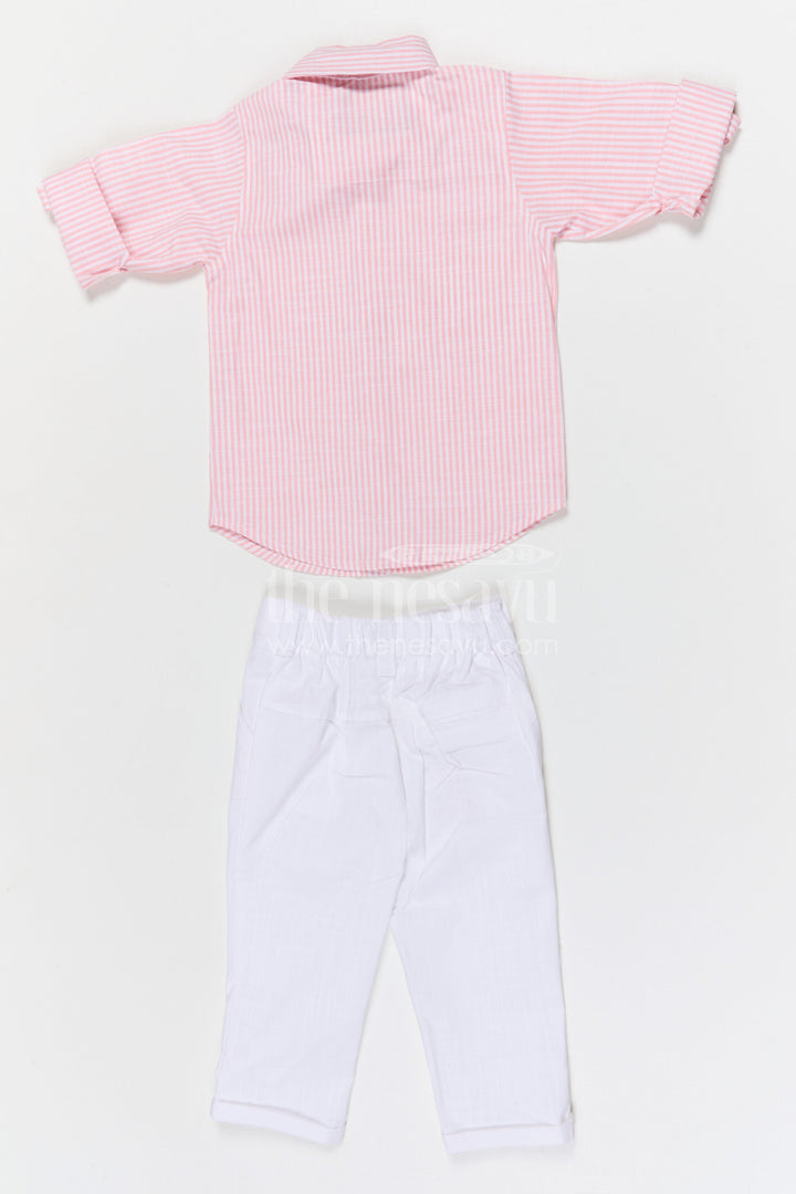 The Nesavu Boys Jacket Sets Boys Ethnic Jacket Set for Weddings and Festive Occasions Nesavu Nesavu boys cotton jacket set with striped design for weddings festive occasions and family celebrations