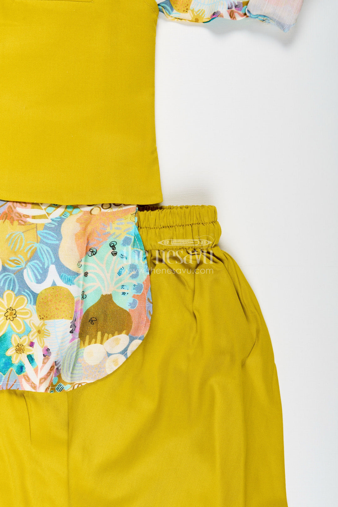 The Nesavu Boys Jacket Sets Boys Ethnic Jacket Set with Digital Floral Print for Festive Occasions Nesavu Nesavu boys ethnic cotton jacket set floral print Nehru jacket  festive ready