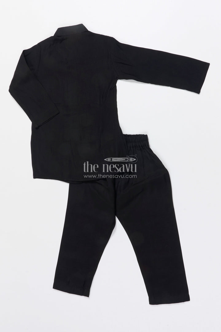 The Nesavu Boys Jacket Sets Boys Ethnic Jacket Set with Embroidered Bird Motif for Weddings and Receptions Nesavu Nesavu boys embroidered jacket set bird motif festive ethnic wear weddings family events