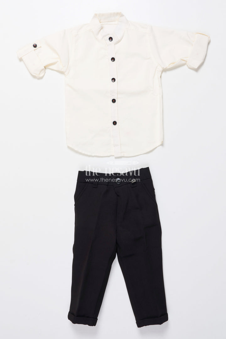 The Nesavu Boys Casual Set Boys Ethnic Outfit with Printed Nehru Jacket and Cotton Pants Nesavu Nesavu boys ethnic cotton outfit printed jacket shirt weddings functions