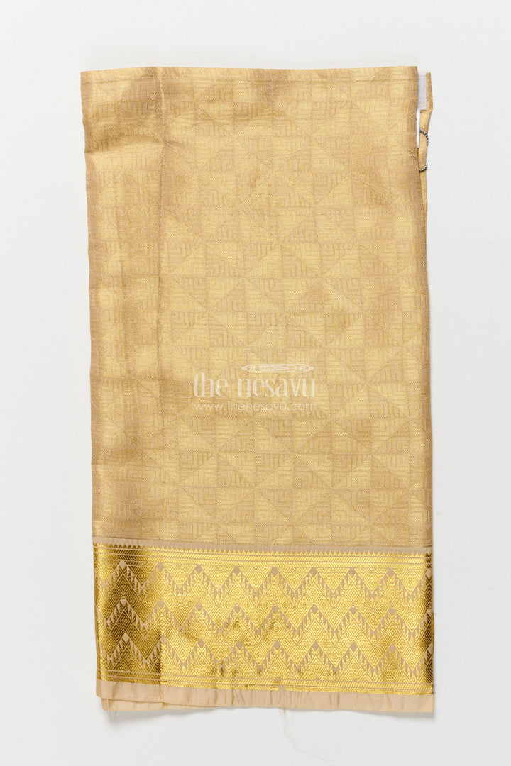 The Nesavu Boys Vesti Boys Ethnic Vesti for Grand Temple Visits and Family Festivals Nesavu Nesavu boys zari vesti embossed motifs broad border temple visits celebrations