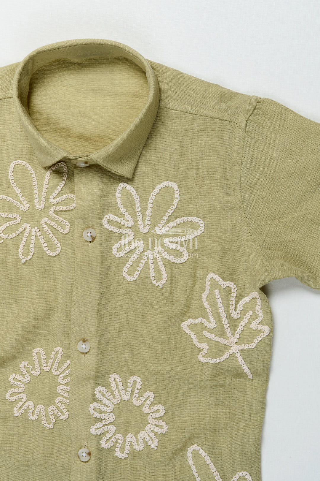 The Nesavu Boys Cotton Shirt Boys Festive Cotton Shirt with Embroidery for School Events and Family Gatherings Nesavu Nesavu boys festive embroidered shirt soft cotton blend perfect ethnic school wear family events