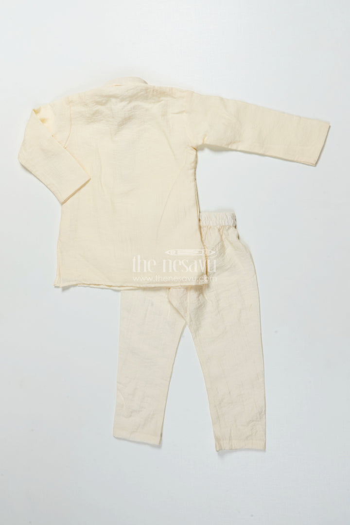 The Nesavu Boys Jacket Sets Boys Festive Jacket Kurta Set for Weddings and Traditional Celebrations Nesavu Nesavu boys silk blend festive jacket kurta set weddings traditional functions