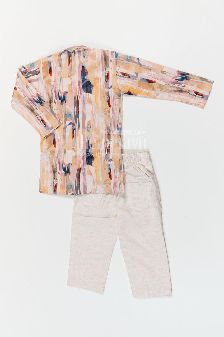 The Nesavu Boys Jacket Sets Boys Festive Jacket Set for Weddings and Traditional Celebrations Nesavu Nesavu boys cotton jacket set with digital print jacket for weddings festive celebrations and events