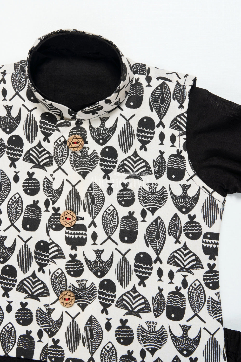 The Nesavu Boys Jacket Sets Boys Festive Jacket Set with Digital Print for Weddings and Birthdays Nesavu Nesavu boys silk blend festive jacket set digital print birthday ethnic celebrations