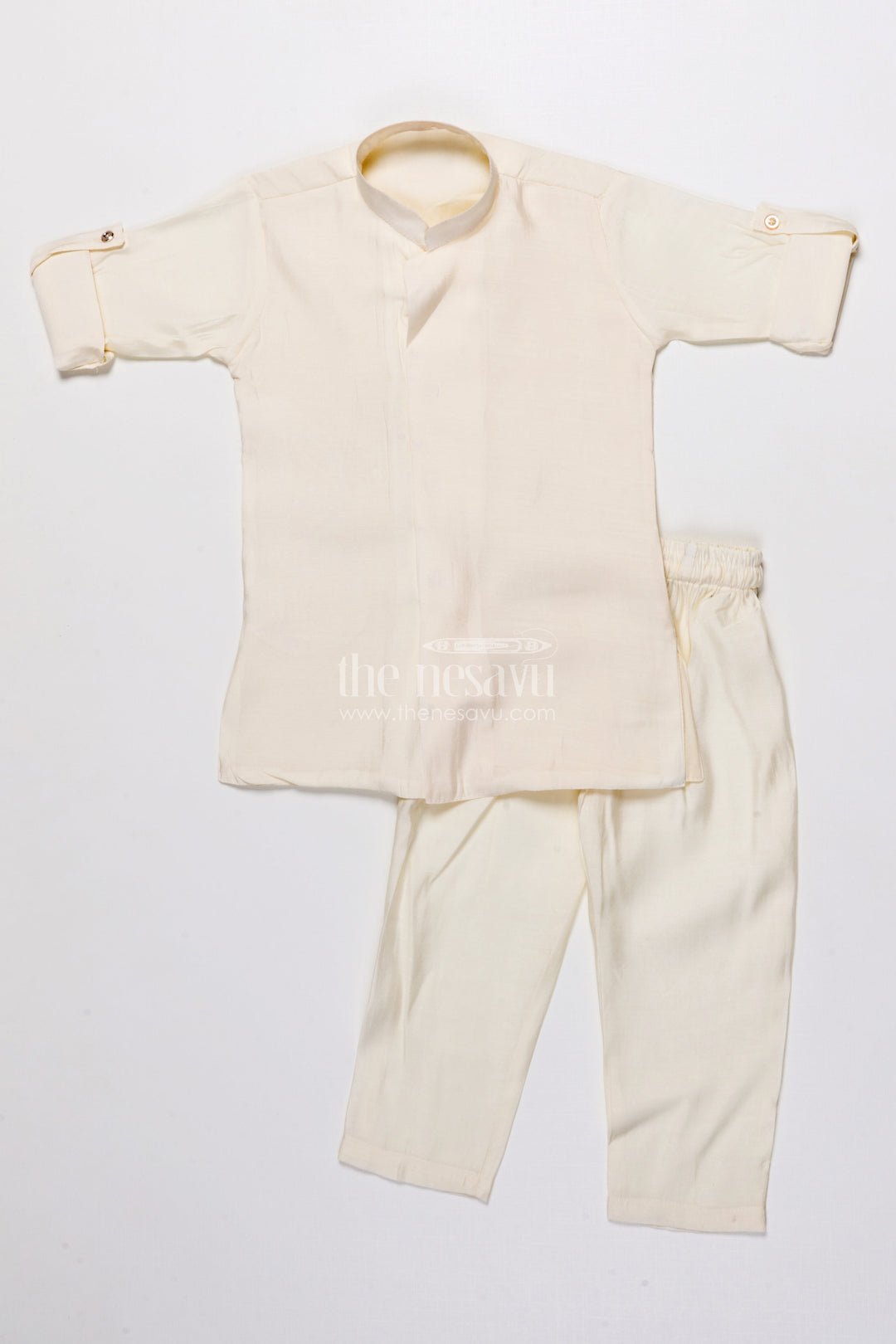 The Nesavu Boys Jacket Sets Boys Festive Jacket Set with Embroidered Details for Weddings and Parties Nesavu Nesavu boys embroidered festive jacket set muslin silk weddings family celebrations