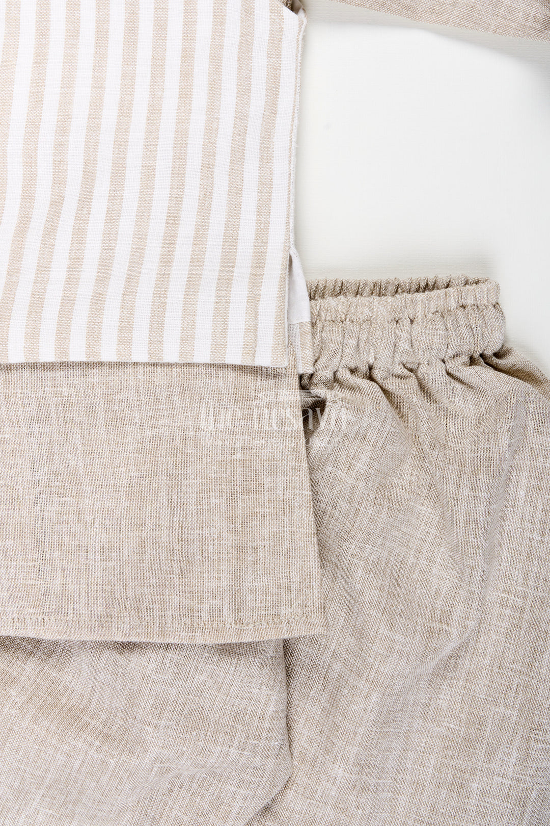 The Nesavu Boys Jacket Sets Boys Festive Jacket Set with Striped Cotton Nehru Jacket Nesavu Nesavu boys cotton jacket set striped Nehru jacket  traditional festive wear