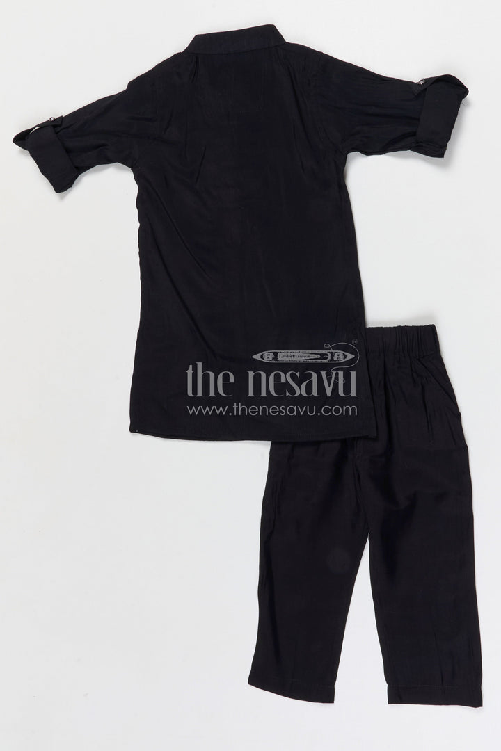 The Nesavu Boys Jacket Sets Boys Festive Kurta Jacket Set for Weddings and Celebrations Nesavu Nesavu boys silk cotton embroidered kurta jacket set for weddings festive celebrations and family occasions