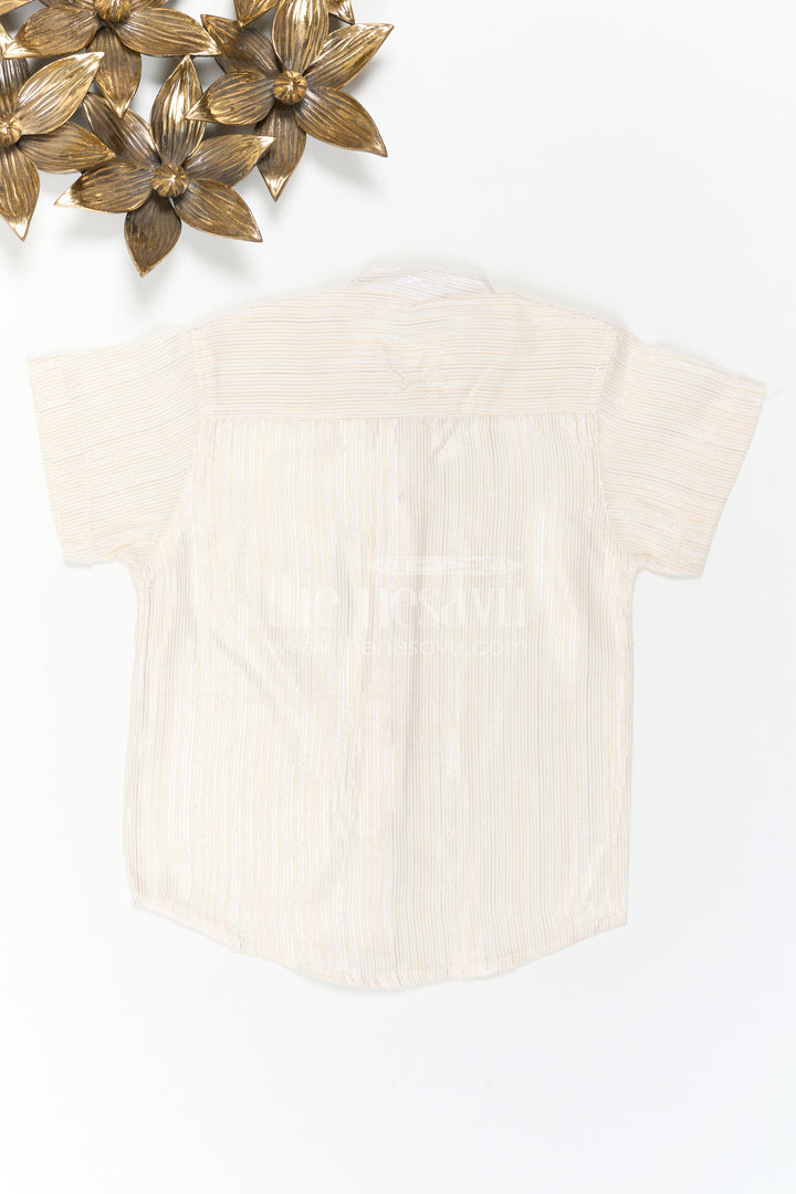 The Nesavu Boys Cotton Shirt Boys Festive Shirt for Family Celebration Wear Nesavu Nesavu Boys Festive Shirt For Family Celebration Wear With Lurex Zari Cotton And Mandarin Collar