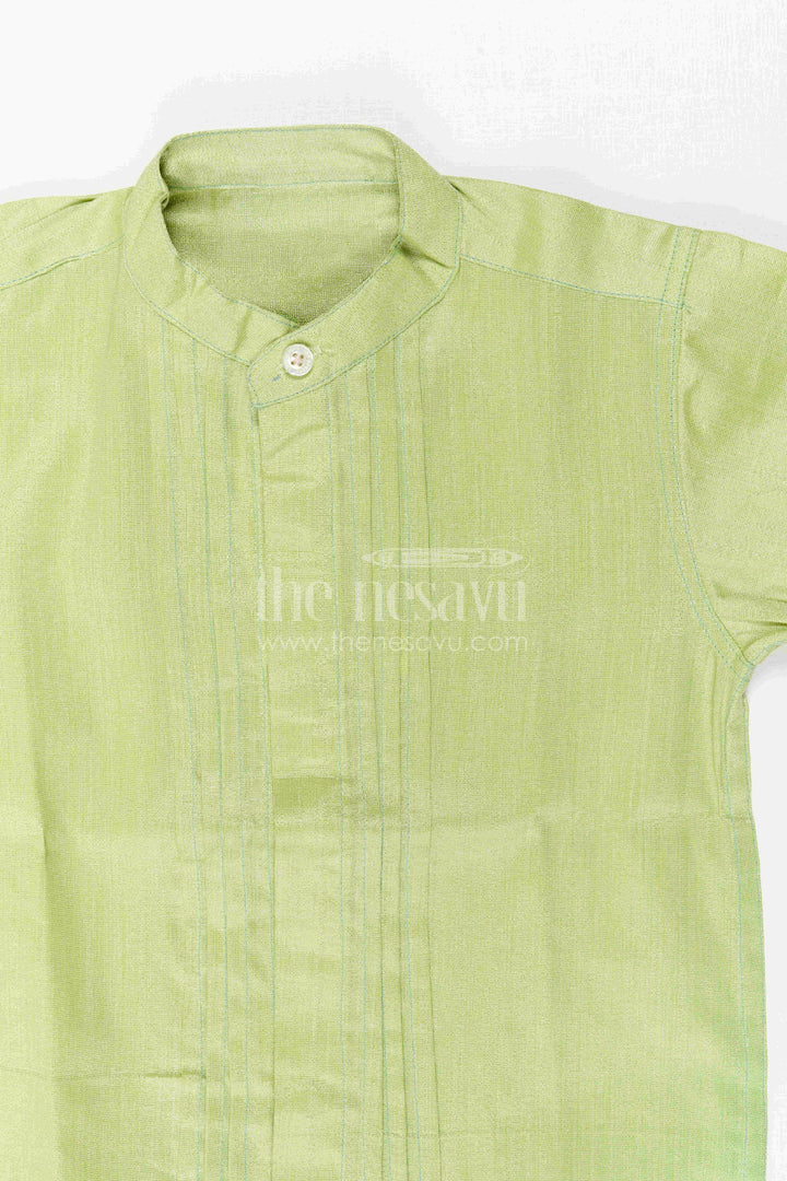 The Nesavu Boys Silk Shirt Boys Festive Silk Shirt for Traditional Celebrations Nesavu Nesavu Boys Tissue Silk Shirt For Traditional Celebrations Weddings And Festive Family Events