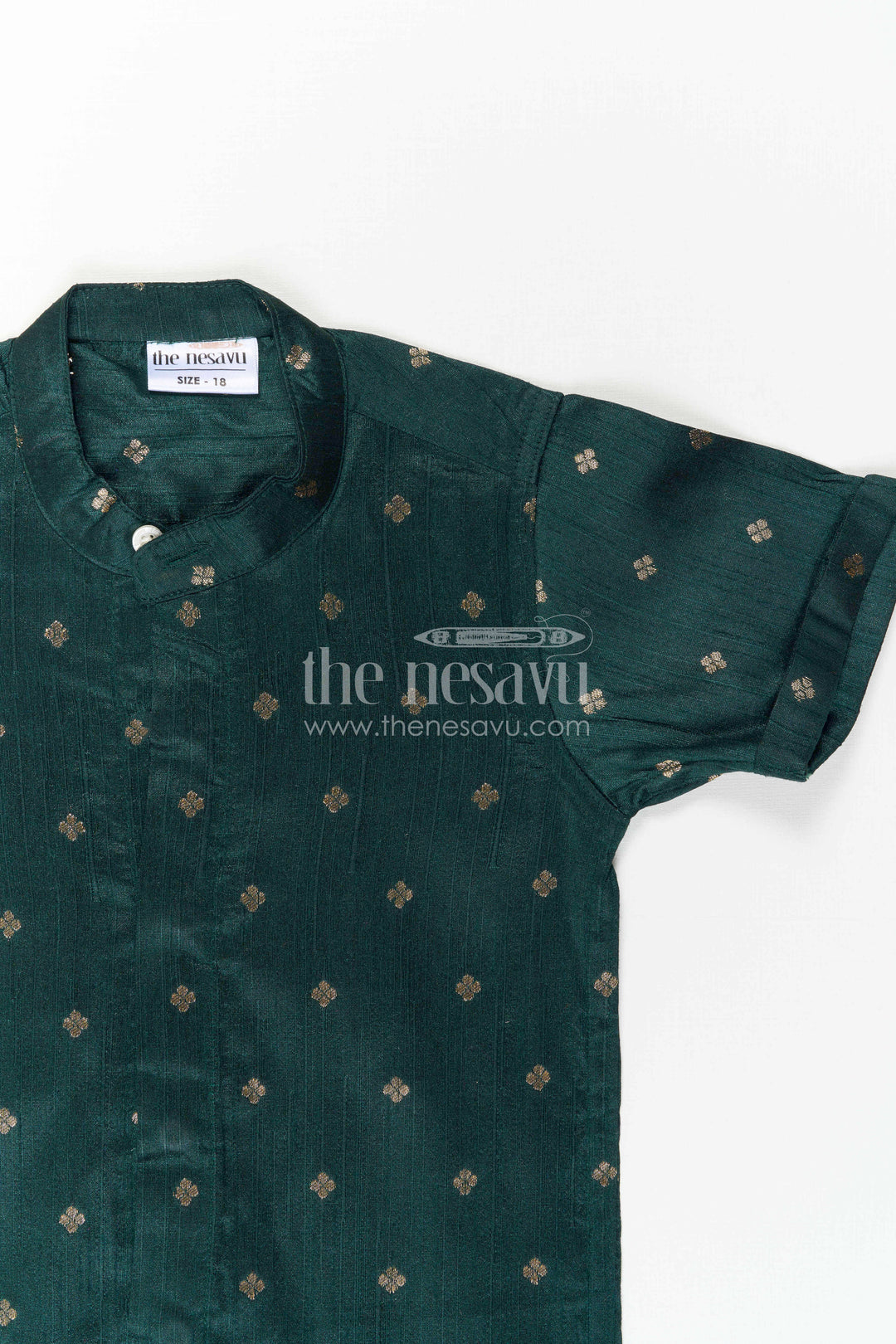 The Nesavu Boys Silk Shirt Boys Festive Silk Shirt for Wedding Receptions and Family Functions Nesavu Nesavu Boys Raw Silk Shirt With Jacquard Butta Design For Weddings And Festive Gatherings