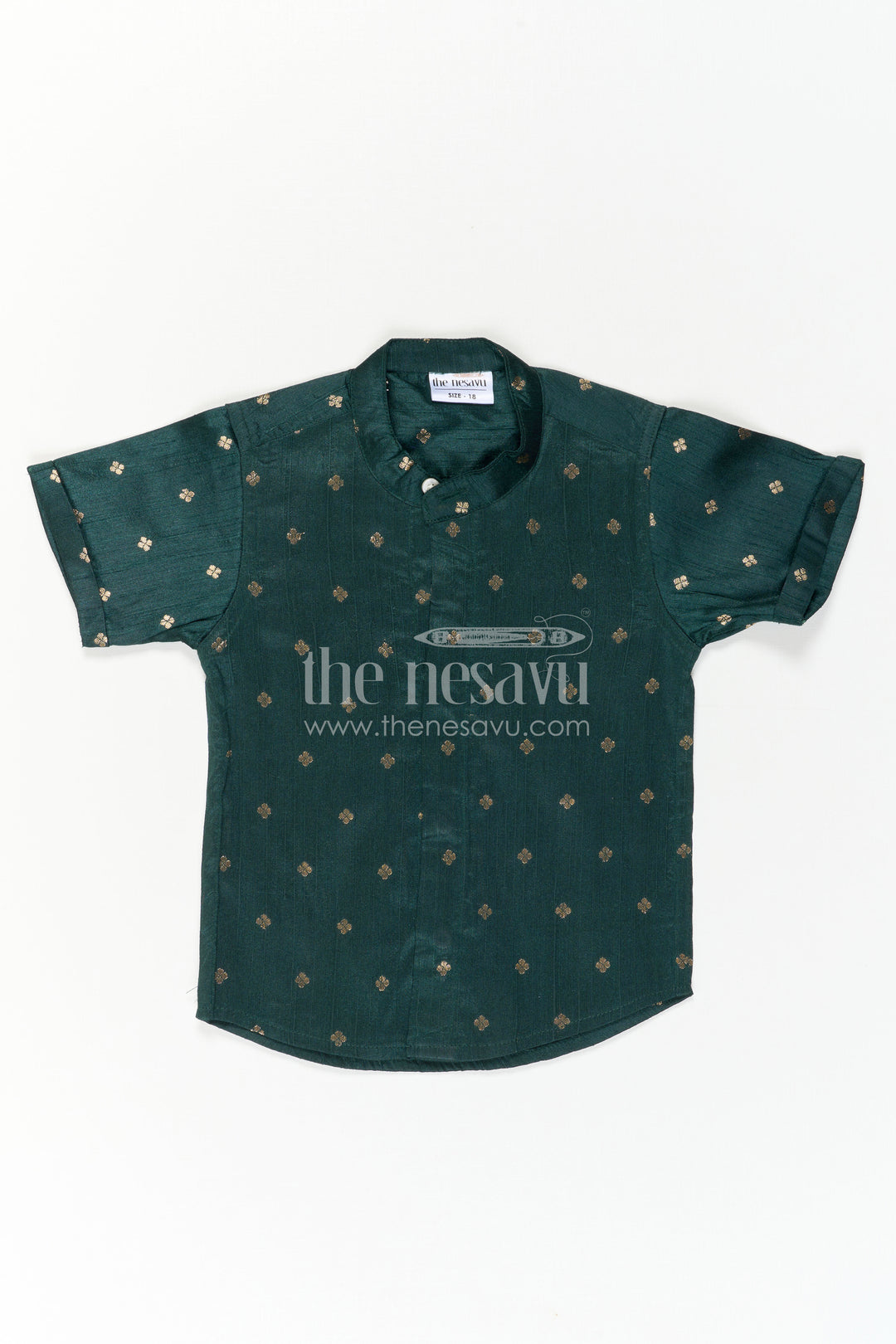 The Nesavu Boys Silk Shirt Boys Festive Silk Shirt for Wedding Receptions and Family Functions Nesavu Nesavu Boys Raw Silk Shirt With Jacquard Butta Design For Weddings And Festive Gatherings