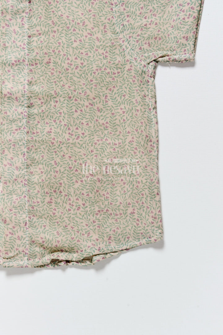 The Nesavu Boys Cotton Shirt Boys Floral Muslin Shirt for Festive School Wear and Casual Events Nesavu Nesavu boys floral print muslin cotton shirt school ethnic day parties casual family functions