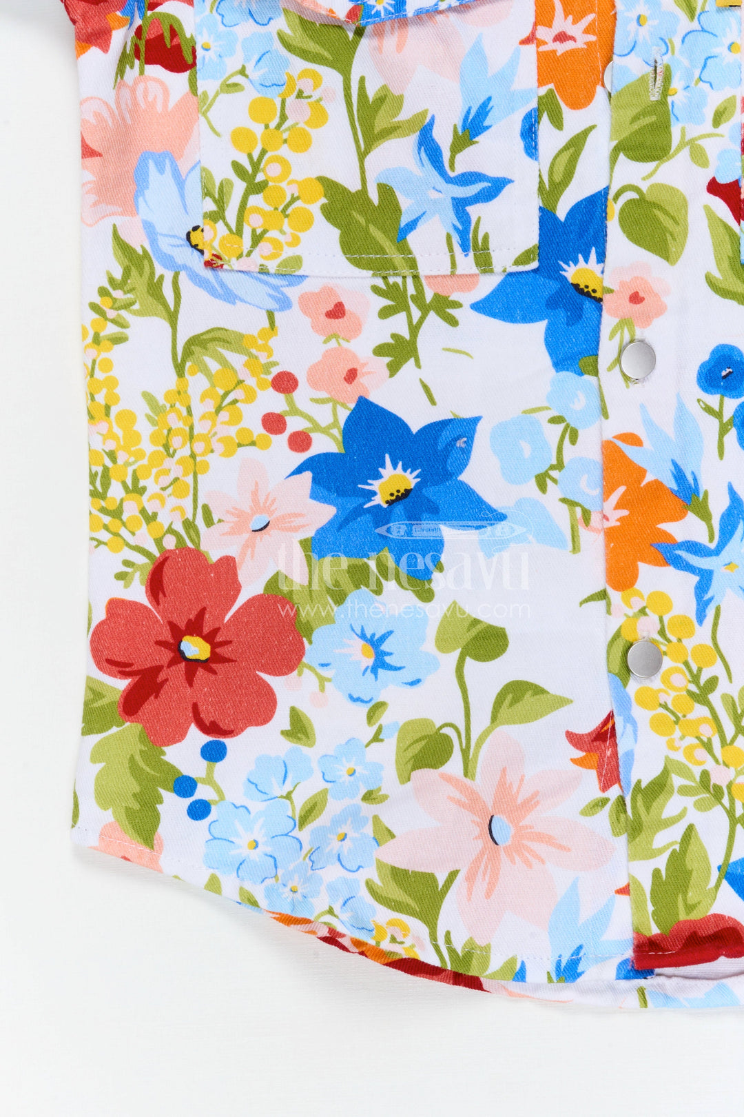 The Nesavu Boys Cotton Shirt Boys Floral Print Cotton Shirt for Stylish Outings and Casual Celebrations Nesavu Nesavu boys cotton floral print shirt for casual outings birthday parties and kids fashion