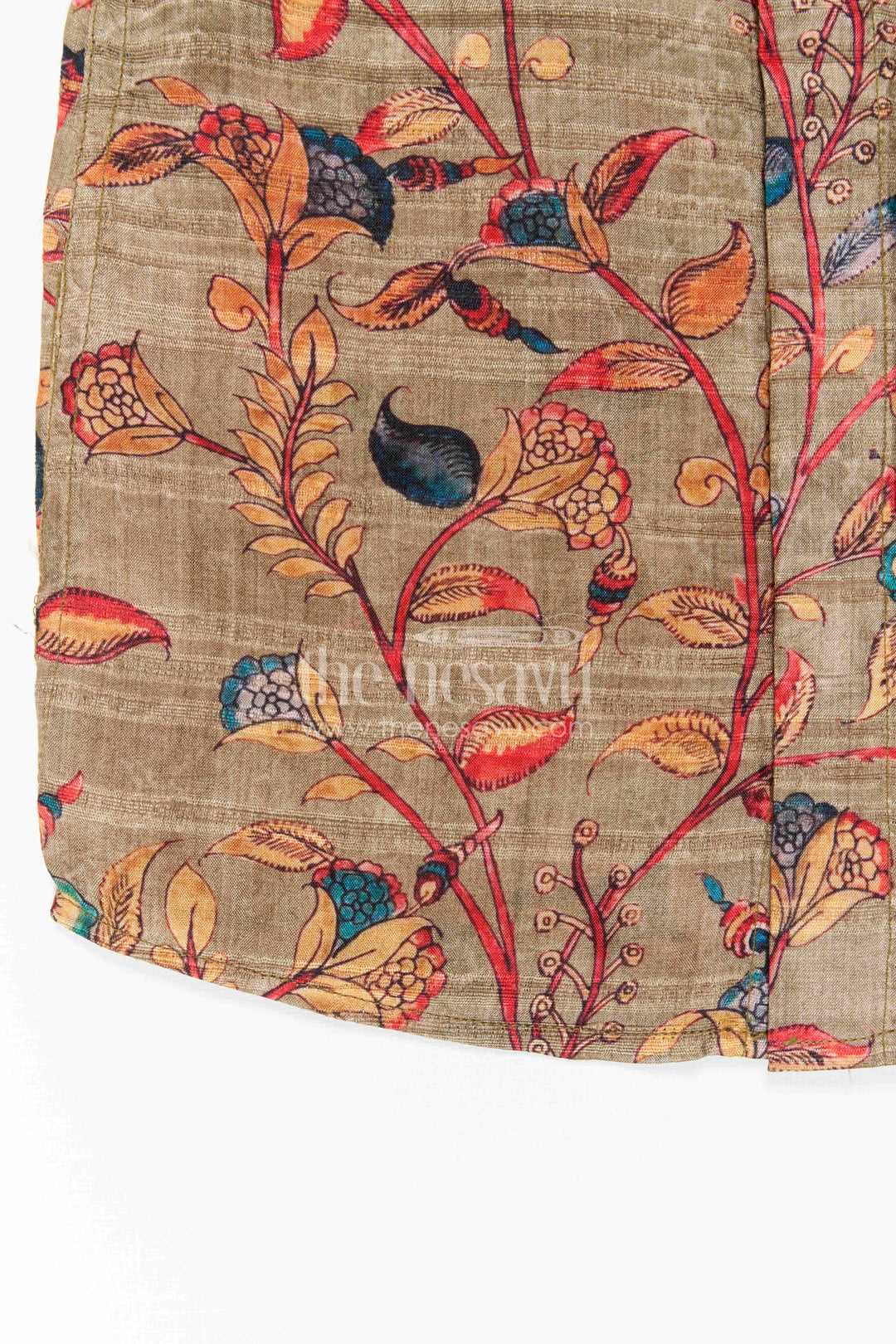 The Nesavu Boys Cotton Shirt Boys Floral Shirt for Festive Vacation Outings Nesavu Nesavu Boys Floral Shirt For Festive Vacation Outings With Chanderi Cotton And Playful Print