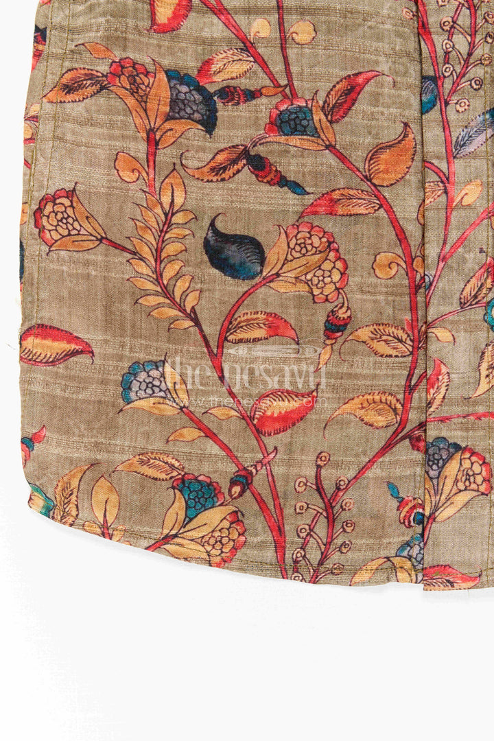 The Nesavu Boys Cotton Shirt Boys Floral Shirt for Festive Vacation Outings Nesavu Nesavu Boys Floral Shirt For Festive Vacation Outings With Chanderi Cotton And Playful Print