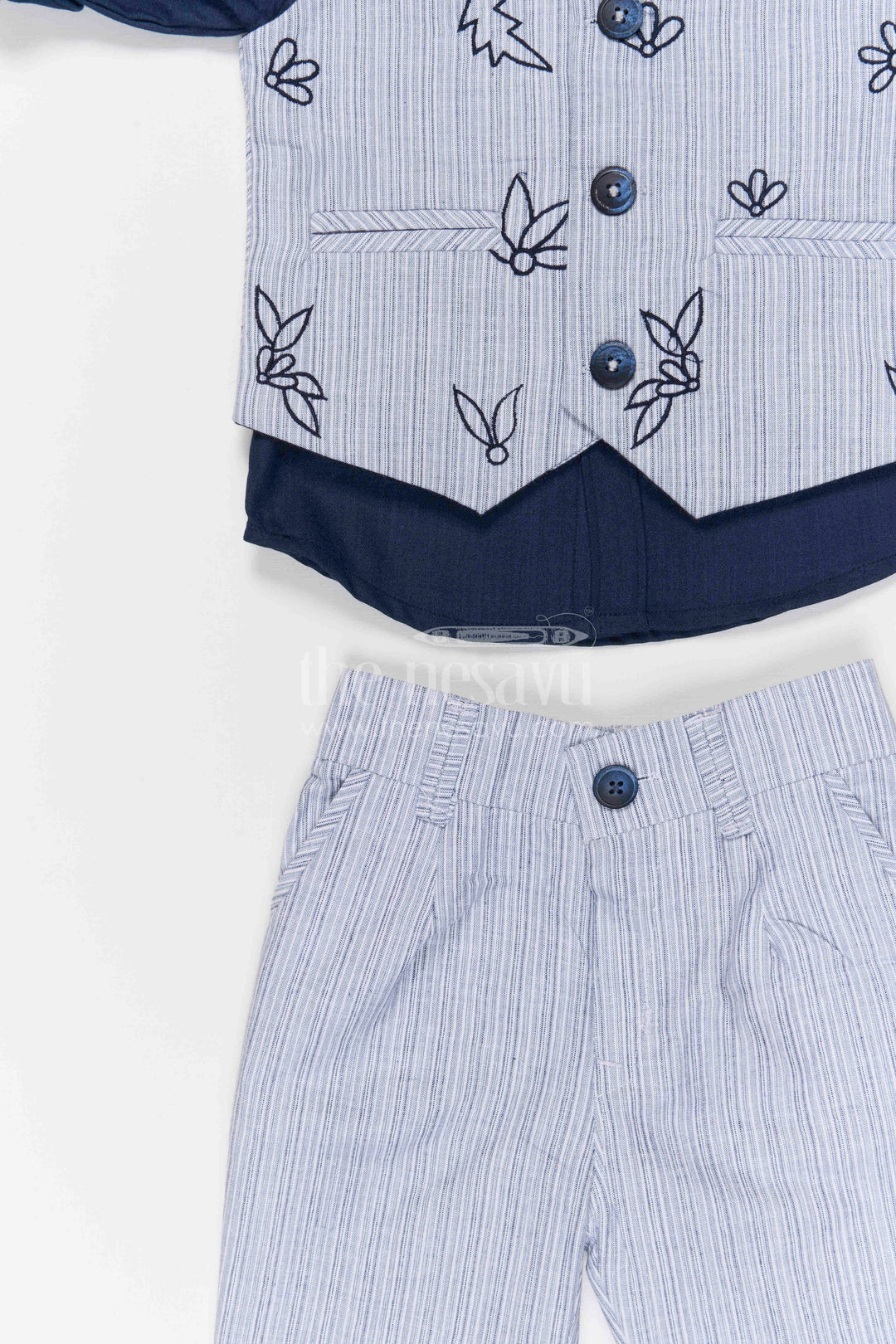 The Nesavu Boys Jacket Sets Boys Formal Jacket Set for Birthdays and Festive Occasions Nesavu Nesavu boys cotton embroidered jacket set for birthdays festive occasions and family celebrations