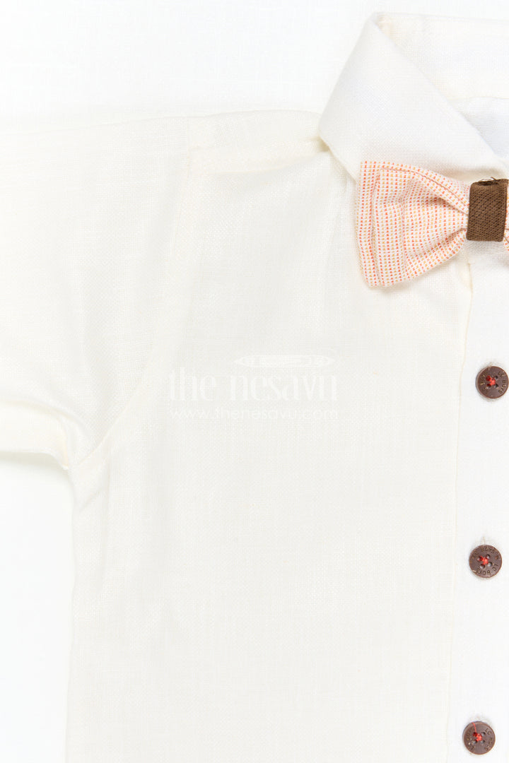 The Nesavu Boys Casual Set Boys Formal Outfit Set for Celebrations and Special Occasions Nesavu Nesavu Boys Formal Outfit Set With Vest And Bow Tie For Celebrations And Special Occasions In Soft Cotton Comfort