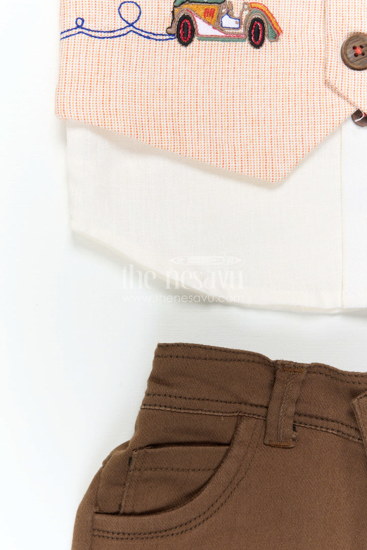 The Nesavu Boys Casual Set Boys Formal Outfit Set for Celebrations and Special Occasions Nesavu Nesavu Boys Formal Outfit Set With Vest And Bow Tie For Celebrations And Special Occasions In Soft Cotton Comfort